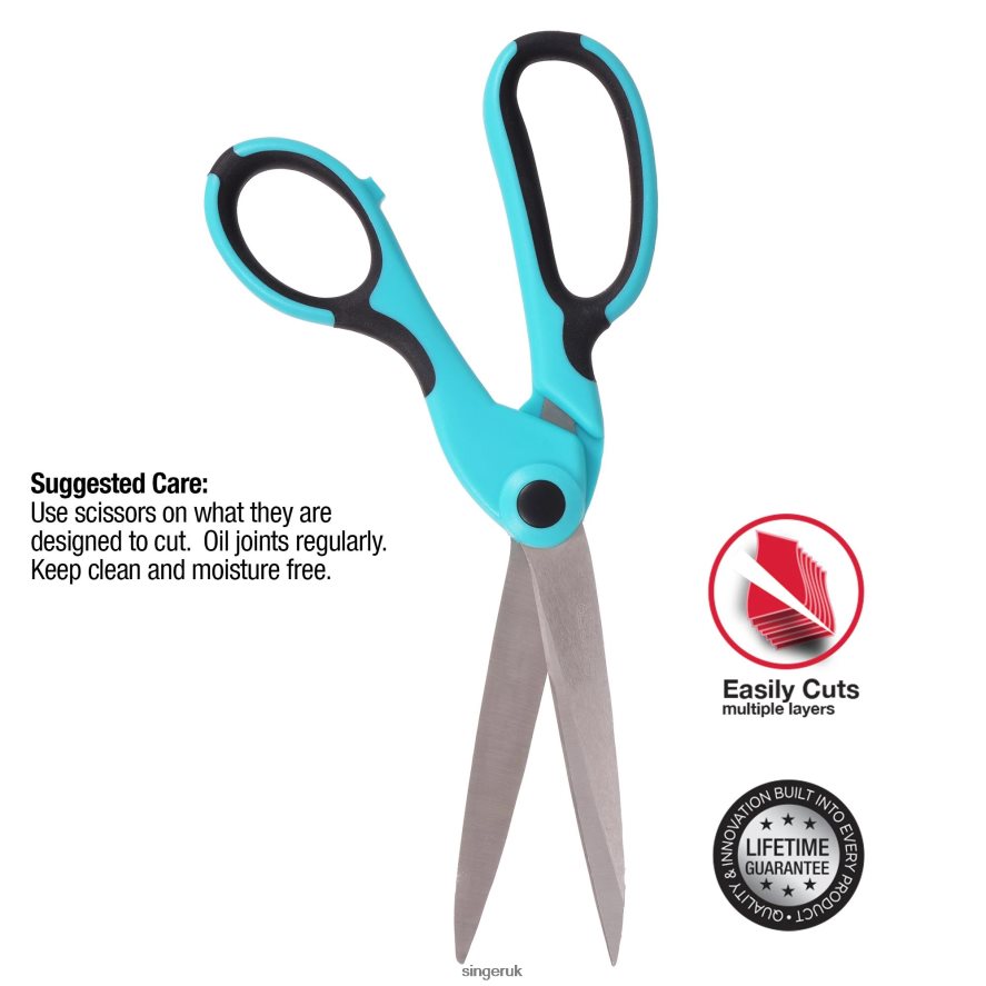 SINGER 9.5\" ProSeries Heavy-Duty Bent Scissors with Comfort Grip Accessories 2646ZJ163