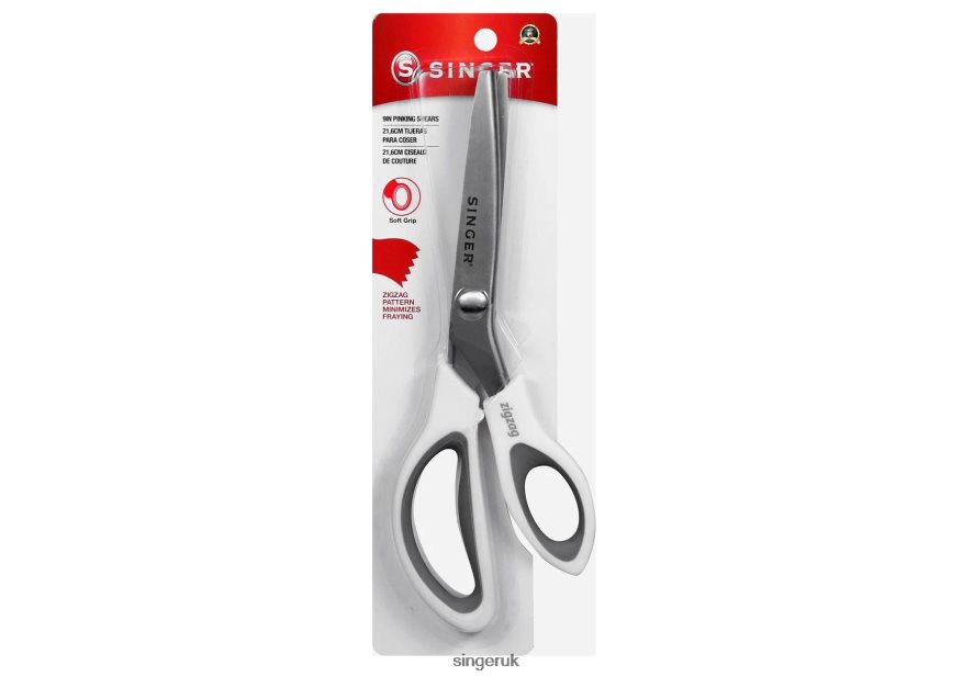 SINGER 9" Pinking Shears with Comfort Grip, Stainless Steel Zig Zag Scissors Accessories 2646ZJ166