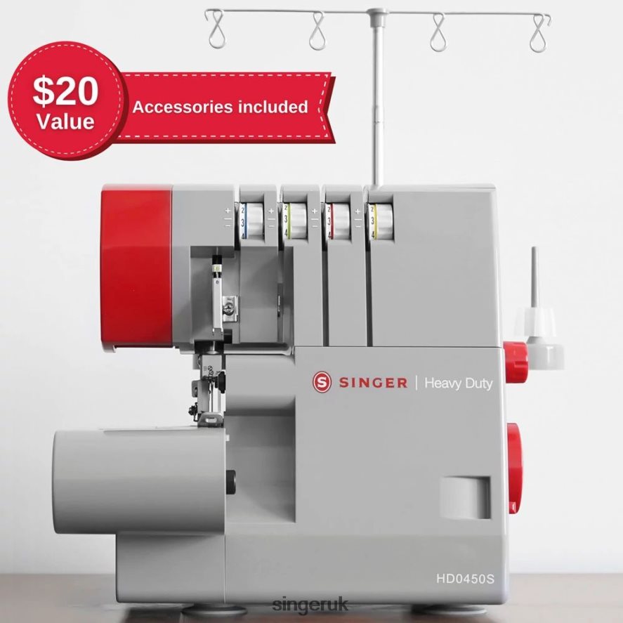 SINGER HD0450S Heavy Duty Serger and Presser Foot Bundle Machines 2646ZJ19
