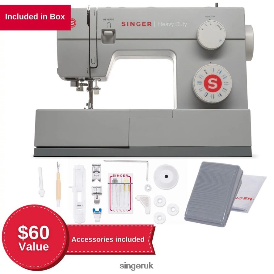 SINGER Heavy Duty 4423 Sewing Machine and Presser Foot Kit Bundle Machines 2646ZJ20